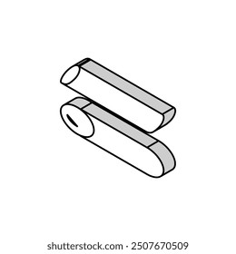 Vector de icono isométrico de pasta Penne. signo de pasta Penne. ilustración de símbolo aislado