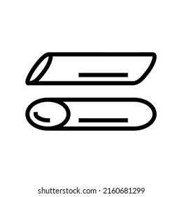penne pasta line icon vector. penne pasta sign. isolated contour symbol black illustration