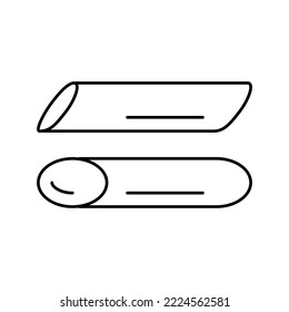 penne pasta line icon vector. penne pasta sign. isolated contour symbol black illustration