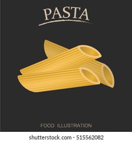 Penne pasta vector illustrator for product package 