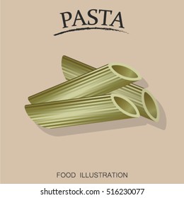 Penne pasta vector illustrator for product package 