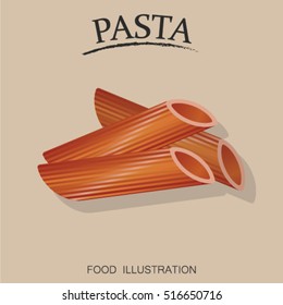 Penne pasta vector illustrator for product package 