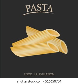 Penne pasta vector illustrator for product package 