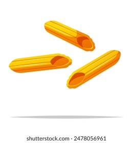 Penne pasta vector isolated illustration