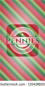 Pennies christmas style badge..