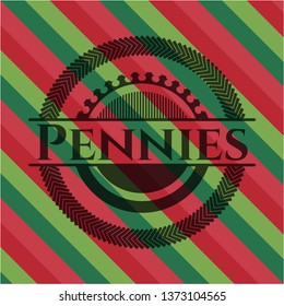 Pennies christmas style emblem.