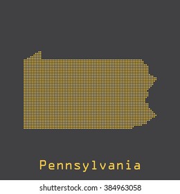 Pennsylvania abstract dots map. Dotted style. Vector illustration EPS8