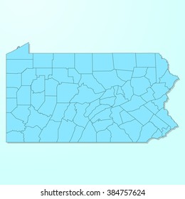 Pennsylvania Blue Map On Degraded Background Stock Vector (Royalty Free ...