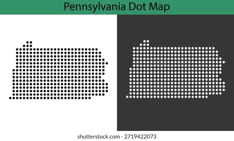 Ilustración vectorial de mapas de puntos de Pensilvania