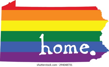 Pennsylvania gay pride vector state sign