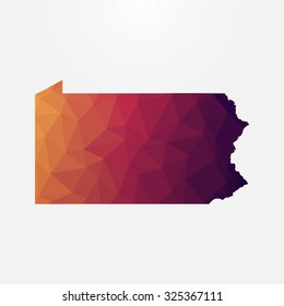 Pennsylvania in geometric polygonal style. Abstract tessellation, modern design background. Vector illustration EPS10