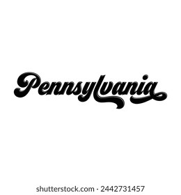 Pennsylvania hand lettering design calligraphy vector, Pennsylvania text vector trendy typography design