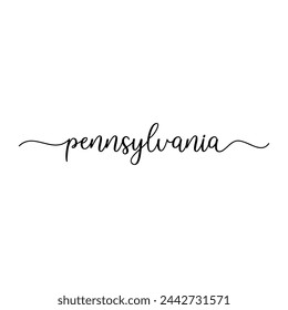 Pennsylvania hand lettering design calligraphy vector, Pennsylvania text vector trendy typography design