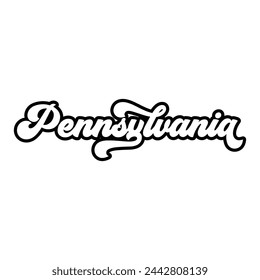Pennsylvania hand lettering design calligraphy vector, Pennsylvania text vector trendy typography design