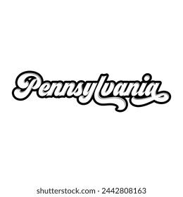 Pennsylvania hand lettering design calligraphy vector, Pennsylvania text vector trendy typography design
