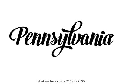 Pennsylvania hand lettering design calligraphy vector, Pennsylvania text vector trendy typography design