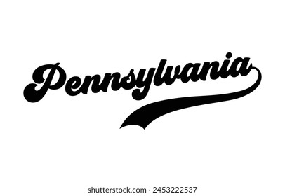 Pennsylvania hand lettering design calligraphy vector, Pennsylvania text vector trendy typography design