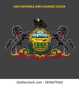 Pennsylvania logo, Flag of Pennsylvania logo, vector illustration
