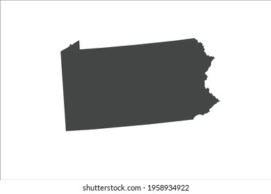 Pennsylvania Map Black Color On White Stock Vector (royalty Free 