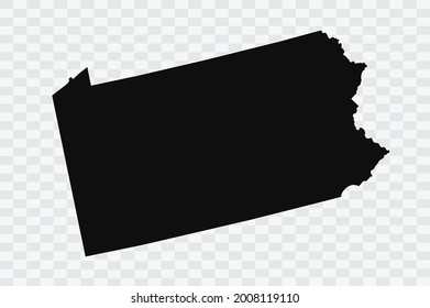 PENNSYLVANIA map black Color on Backgound png