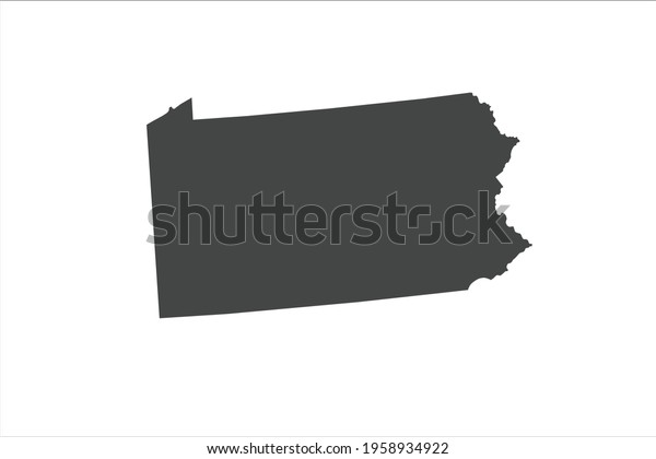 Pennsylvania Map Black Color On White Stock Vector (Royalty Free ...