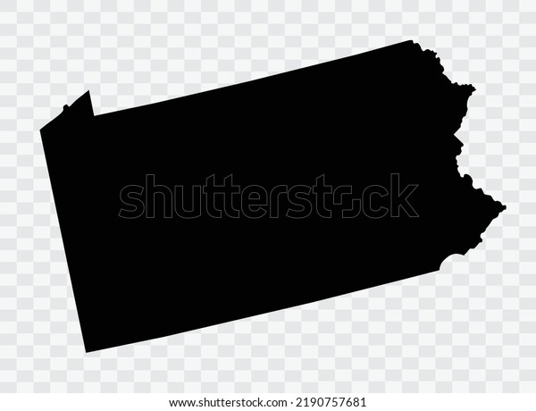 PENNSYLVANIA Map black Color on Backgound png  not\
divided into\
cities