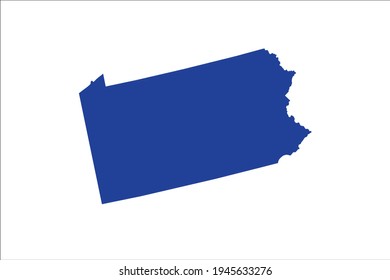 PENNSYLVANIA Map blue Color on White Backgound