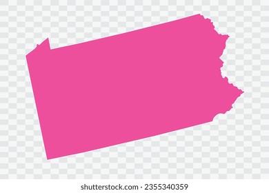 PENNSYLVANIA Map Fuscia Color Background quality files png