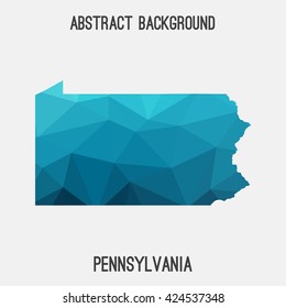 Pennsylvania map in geometric polygonal style.Abstract tessellation,modern design background. Vector illustration EPS8