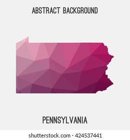 Pennsylvania map in geometric polygonal style.Abstract tessellation,modern design background. Vector illustration EPS8