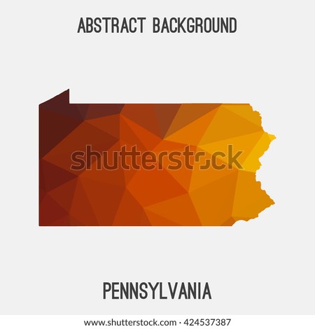 Pennsylvania map in geometric polygonal style.Abstract tessellation,modern design background. Vector illustration EPS8
