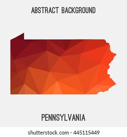 Pennsylvania map in geometric polygonal,mosaic style.Abstract tessellation,modern design background. Vector illustration EPS8