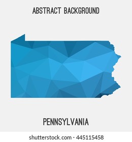 Pennsylvania map in geometric polygonal,mosaic style.Abstract tessellation,modern design background. Vector illustration EPS8