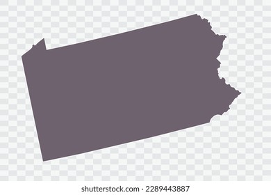 PENNSYLVANIA Map Grey Color on White Background quality files Png