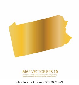 PENNSYLVANIA map High Detailed on white background. gold gradient color. Abstract design vector illustration eps 10