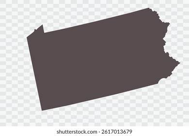 PENNSYLVANIA Map Minimalist  High-Quality PNG  Ash Color on Transparent Background Perfect for presentations infographics educational materials and graphic design projects