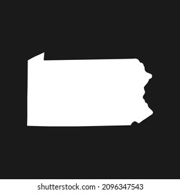 Pennsylvania map on black background