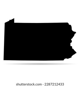 Pennsylvania map shape, united states of america. Flat concept icon symbol vector illustration .