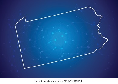 PENNSYLVANIA Map Technology  with network connection background