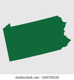 PENNSYLVANIA map vector, Abstract design vector illustration Eps 10. Green color palette color. High Detailed on white background.