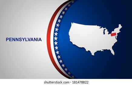 Pennsylvania map vector background