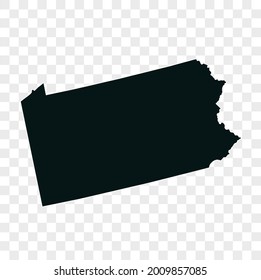 Mapa vector PENNSYLVANIA. color oscuro. aislado en un fondo transparente.
