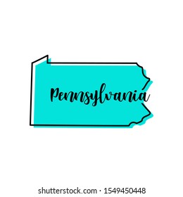 Pennsylvania Map Vector Design Template