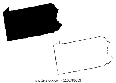 Pennsylvania map vector illustration, scribble sketch Pennsylvania map