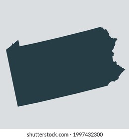 PENNSYLVANIA map vector, isolated on gray background