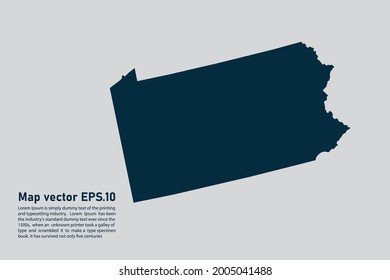 PENNSYLVANIA map vector. isolated on light gray background