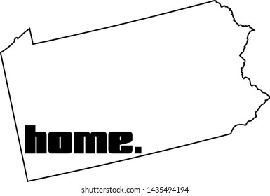 Pennsylvania map vector, USA state , Home