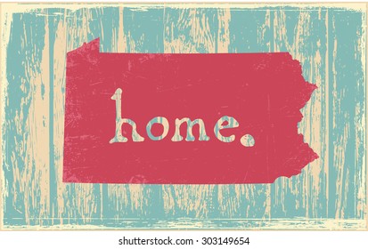 Pennsylvania nostalgic rustic vintage state vector sign