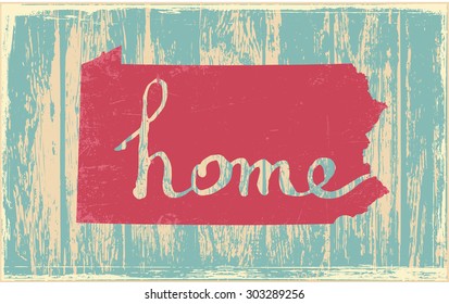 Pennsylvania nostalgic rustic vintage state vector sign