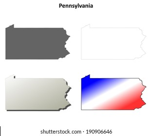 Pennsylvania outline map set - vector version
